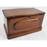 A mahogany sewing box with contents, width 40cm.