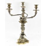A 19th century four-light candelabrum, the base hallmarked for Edward, Edward Junior, John and