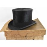 G A DUNN & CO; a gentleman's top hat in original box, diameter 20 x 16cm.