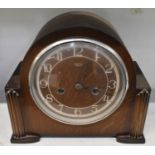 A Smiths of Enfield Art Deco style oak faced mantel clock.