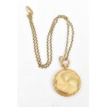 A 9ct yellow gold locket pendant on 9ct yellow gold chain, approx 11.3g.