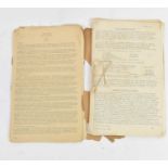 An interesting collection of documents relating to World War II including Ministry of Information