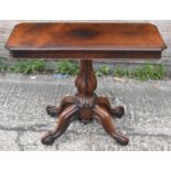 A Victorian rosewood hall table, height 75cm, width 84cm, depth 33cm.