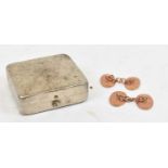 A pair of 9ct rose gold cufflinks in metal box, 5.9g.