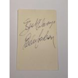 EDDIE COCHRAN; a page from an autograph book bearing the star's signature and inscribed 'Best