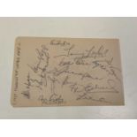 MANCHESTER UNITED BUSBY BABES; a page from an autograph book bearing multiple signatures to both