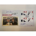 BRITISH COMEDY; a first day cover limited edition no. 133/200 bearing three signatures, Ronnie