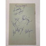 THE ROLLING STONES; a page from an autograph book bearing the signatures of Keith Richards, Mick