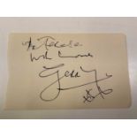 GERRY MARSDEN; a page from an autograph book bearing the star's signature inscribed 'To Teresa
