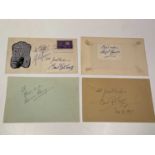 SHERLOCK HOLMES; four pieces of ephemera bearing signatures including Errol Flynn, Basil Rathbone