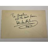 SIR PAUL MCCARTNEY; a page from an autograph book inscribed 'To Caroline, all the best from, Sept