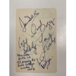DAVE DEE, DOZY, BEAKY, MICK & TICH; a page from an autograph book double sided, with signatures