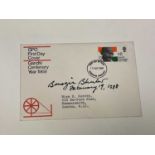 BENAZIR BHUTTO; a first day cover bearing the former Pakistani Prime Minister's signature dated