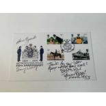 GREAT TRAIN ROBBERS; a first day cover bearing the signatures of Ronnie Biggs, Tommy Wisby and Bruce