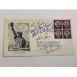 MARTIN LUTHER KING; a first day cover bearing the signatures of Martin Luther King, Ralph David