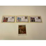 POPE JOHN PAUL II; a post card bearing the Pope's signature and an unsigned first day cover trio set