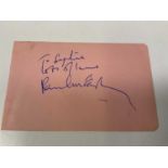 SIR PAUL MCCARTNEY; a single page from an autograph book bearing the star's signature, inscribed 'To