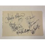 SANDIE SHAW, VAN MORRISON AND FREDDIE AND THE DREAMERS; a small page from an autograph book