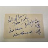 THE TREMELOES; a page from an autograph book bearing the band members' signatures.