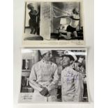 CARRY ON; two black and white photographs each bearing twin signatures Barbara Windsor, Kenneth