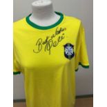 PELE (EDSON ARANTES DO NASCIMENTO); a replica Brazil 1970 home shirt, bearing the star's signature