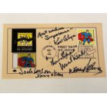 SUPERMAN; a first day cover bearing the signatures of the early cast, Kirk Alyn, Jack Larsen and