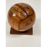 ENGLAND WORLD CUP WINNERS 1966; a money box in the form of a football bearing the signatures of