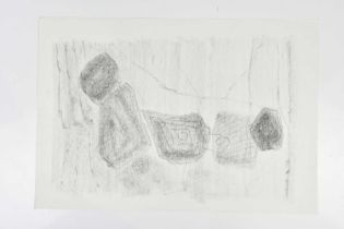 † HARRY OUSEY (1915-1985); pencil study, untitled, signed and dated '74 verso, 38.5 x 56cm,