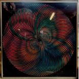 MARK PARISH; a 1970s psychedelic Op Art print, 88 x 88cm, framed.