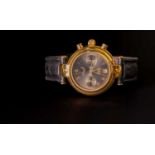 POLJOT; a gentleman's gold plated wristwatch, the circular dial set with Roman numerals and two