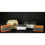 ROBERTS; a teak framed R707 radio, together with a Roberts R505 radio, a Roberts RP26-E radio, a
