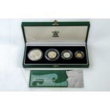 THE ROYAL MINT; a cased set of four Britannia Silver Proof Collection, coins £2, £1, 50p, 20p.