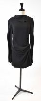 ROLAND MOURET, RM; a black long sleeve mini dress, size 10.