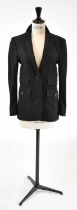 GUCCI; a dark grey wool mix fitted blazer, size 38.