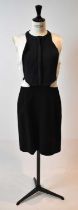 PREEN BY THORNTON BREGAZZI; a black and cream wool and silk dress, size small.