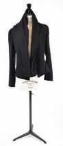 ROLAND MOURET; a black wool mix short fitted jacket, size 8.