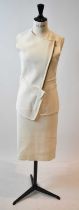 GIVENCHY; a cream wool mix sleeveless dress, size small.