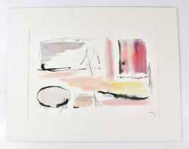 † HARRY OUSEY (1915-1985); watercolour, untitled, signed and dated '82, 34 x 48cm, mounted but