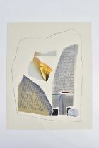 † HARRY OUSEY (1915-1985); collage, untitled, signed and dated '65, 36.5 x 29cm, unframed.