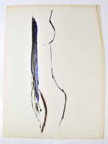 † HARRY OUSEY (1915-1985); watercolour, untitled, signed and dated 1966, 78 x 57cm, unframed.