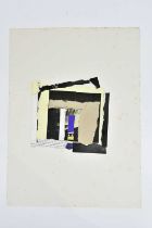† HARRY OUSEY (1915-1985); collage, untitled, signed and dated '65 verso, 38 x 28cm, unframed.