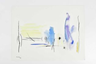 † HARRY OUSEY (1915-1985); watercolour, untitled, signed and dated '83, 24.5 x 32cm, unframed.