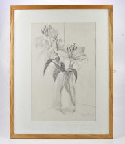 † AUDREY WALKER (1928-2020); pencil, 'The White Lilies', signed and dated 2013, 55 x 35cm, framed