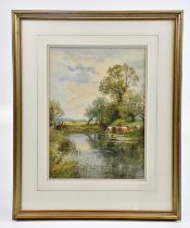 HENRY JOHN KINNAIRD (1861-1929); watercolour, 'Near Dedham', signed, 35 x 25cm, framed and glazed.