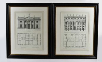 COLEN CAMPBELL; a set of four engravings, to include 'Seaton Delaval Hall', 'Rookby Park', '