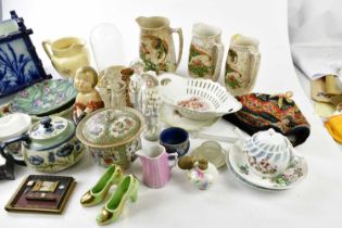 A large collection of sundry and decorative ceramics, including a Burslem ware teapot, three