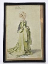 AFTER ALBRECT DURER; colour print, 'The Allotments', 33 x 21cm, framed and glazed.