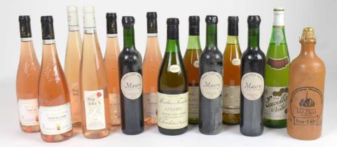 MIXED SPIRITS: fourteen full and half bottles, including Le Logis du Prieure Rose de Loire, 12.5%,