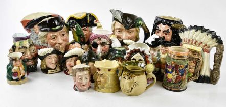 ROYAL DOULTON; a collection of character jugs to include D6527 'Robin Hood', D6947 'Captain Hook',