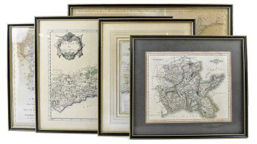 A 19th century Cary map of Cheshire, 40 x 53cm, also Cary Yorkshire, Morden Sussex and two further